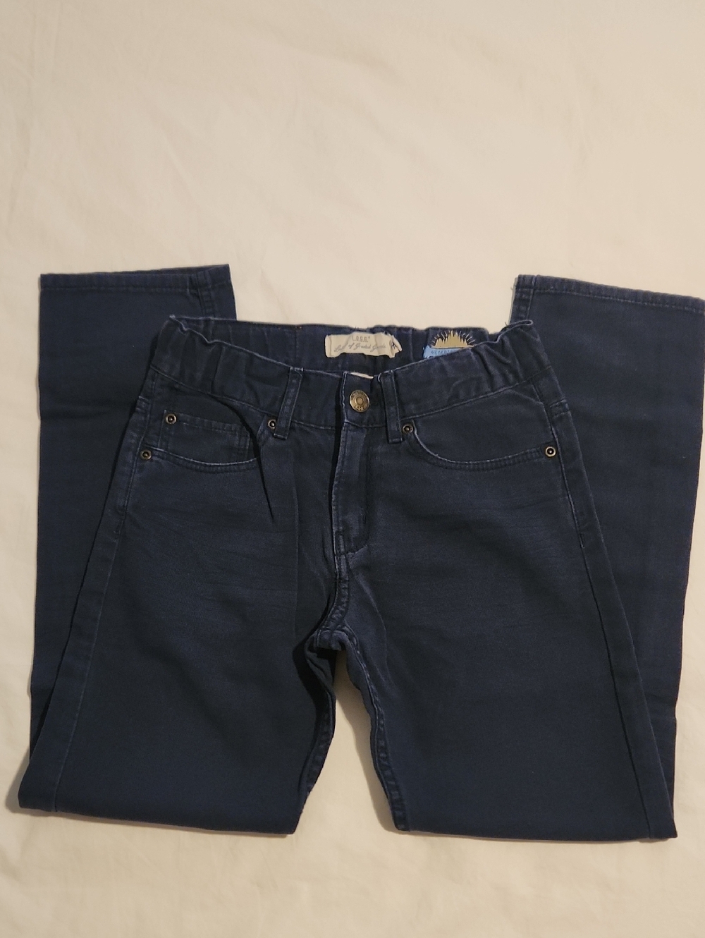 L.O.G.G. By H&M boys casual pant Navy adjustable waist 9-10 Slim